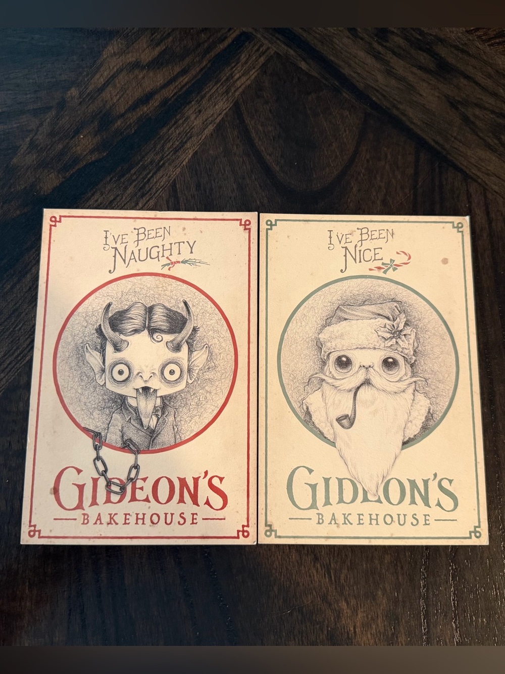 Gideon’s Bakehouse Menu & Card Lot